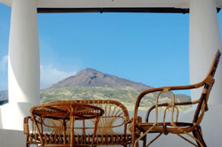 Balcony with the view of the volcano